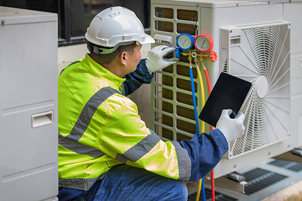 Professional Air Duct Cleaning technician working in Preble, IN